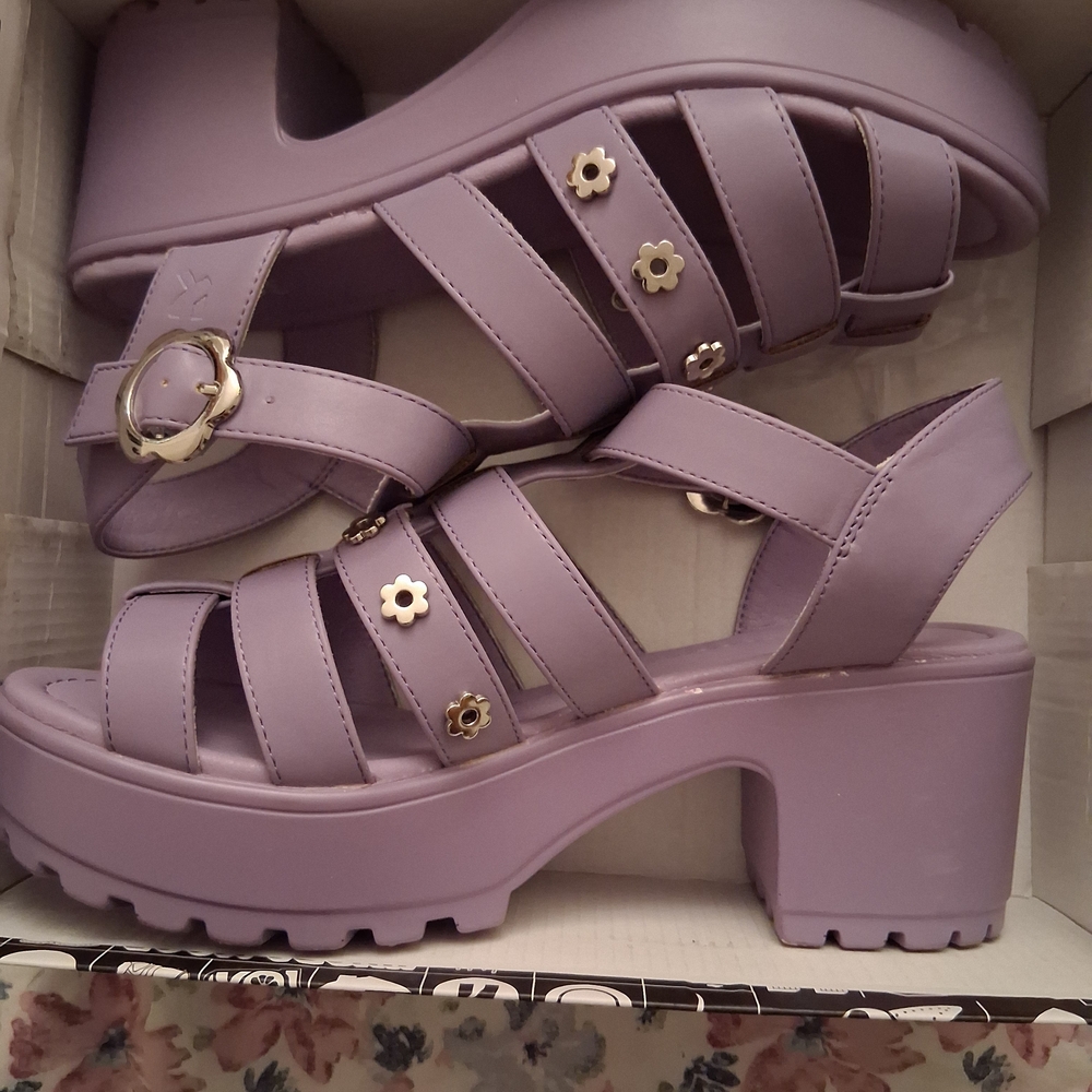 Dolls Kill Sugar Thrills Orchid Flower Sandals